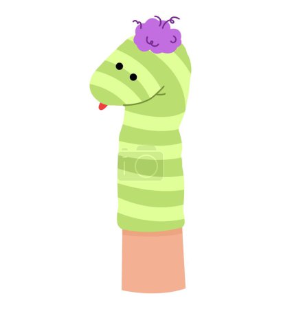 Illustration for Funny snake sock toy on white background - Royalty Free Image