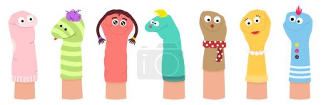 Illustration for Set of cute sock toys on white background - Royalty Free Image