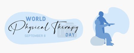Illustration for Long banner for World Physical Therapy Day - Royalty Free Image