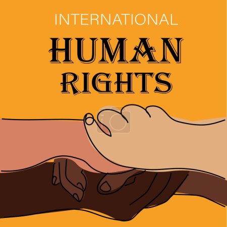 Téléchargez les illustrations : Bannière pour la Journée internationale des droits de l'homme - en licence libre de droit