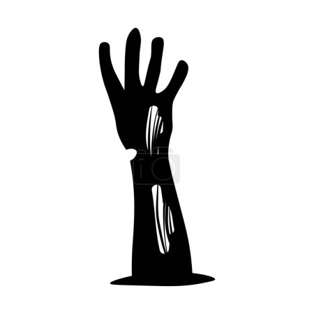 Illustration for Zombie's hand on white background - Royalty Free Image