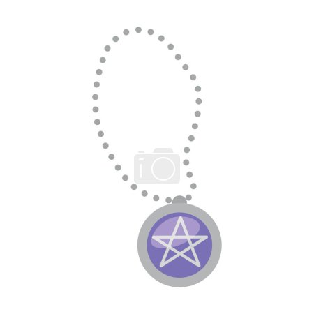 Illustration for Necklace with pentagram on white background - Royalty Free Image