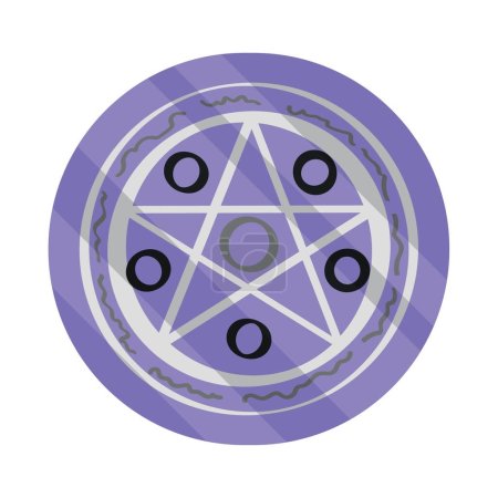 Illustration for Pentagram in circle on white background. Concept of witchcraft - Royalty Free Image