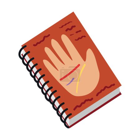 Illustration for Magic palmistry book on white background - Royalty Free Image