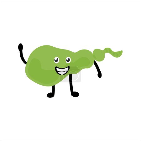 Illustration for Funny gall bladder on white background - Royalty Free Image