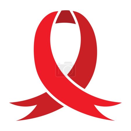 Ilustración de Cinta roja sobre fondo blanco. Día de sensibilización sobre el sida - Imagen libre de derechos