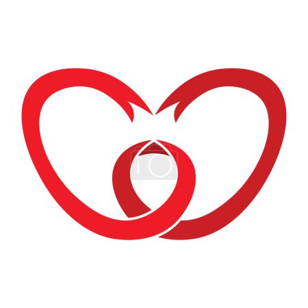 Ilustración de Corazón hecho de cinta roja sobre fondo blanco. Día de sensibilización sobre el sida - Imagen libre de derechos