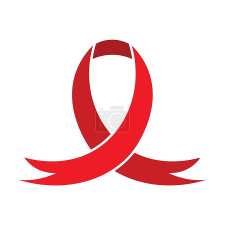 Illustration for Red ribbon on white background. AIDS Awareness Day - Royalty Free Image