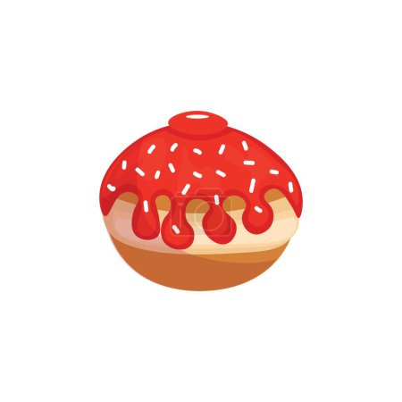 Téléchargez les illustrations : Donut sucré pour Hanoukka sur fond blanc - en licence libre de droit