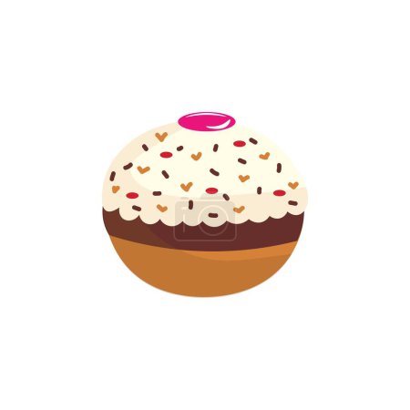 Ilustración de Rosquilla dulce para Hanukkah sobre fondo blanco - Imagen libre de derechos