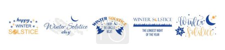 Illustration for Set of clip art for winter solstice on white background - Royalty Free Image