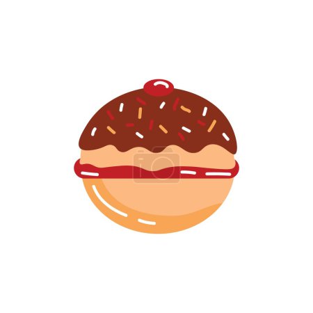 Ilustración de Sabroso donut para Hanukkah sobre fondo blanco - Imagen libre de derechos