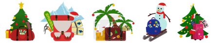 Illustration for Set for Christmas vacations on white background - Royalty Free Image