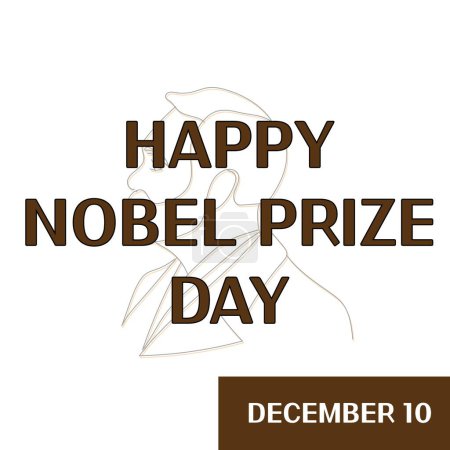 Illustration for Poster for Happy Nobel Prize Day - Royalty Free Image
