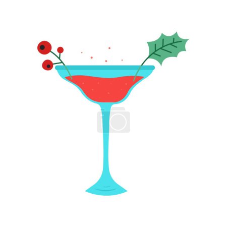 Illustration for Christmas cocktail on white background - Royalty Free Image