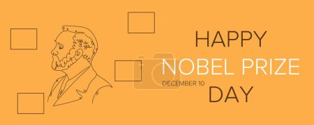 Ilustración de Banner para el feliz día del Premio Nobel - Imagen libre de derechos