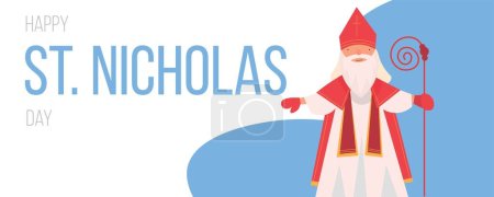 Téléchargez les illustrations : Bannière festive pour Joyeuse Saint Nicolas - en licence libre de droit