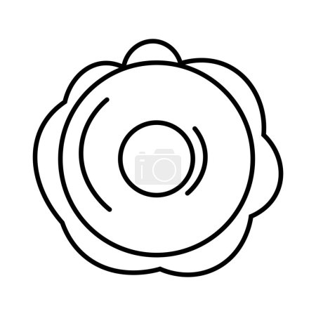 Téléchargez les illustrations : Donut dessiné pour Hanoukka sur fond blanc, vue de dessus - en licence libre de droit