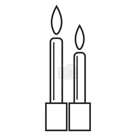 Illustration for Drawn burning candles on white background - Royalty Free Image