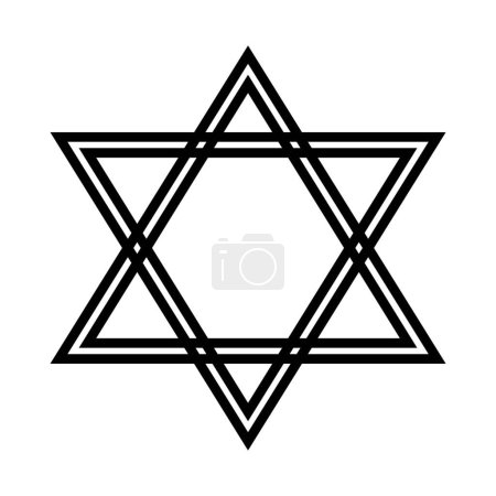 Illustration for Jewish Star of David on white background - Royalty Free Image