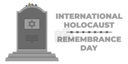 Ilustración de Banner para el Día Internacional de la Memoria del Holocausto con tumba - Imagen libre de derechos