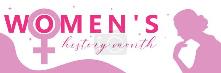 Illustration for Long banner for Women's History Month - Royalty Free Image