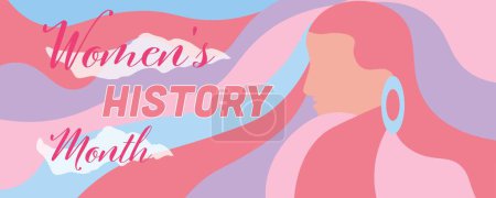Illustration for Drawn banner for Women's History Month - Royalty Free Image
