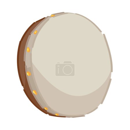 Ilustración de Pandereta de cabeza de tambor sobre fondo blanco - Imagen libre de derechos
