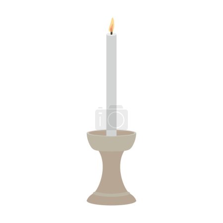 Illustration for Glowing candle on white background - Royalty Free Image