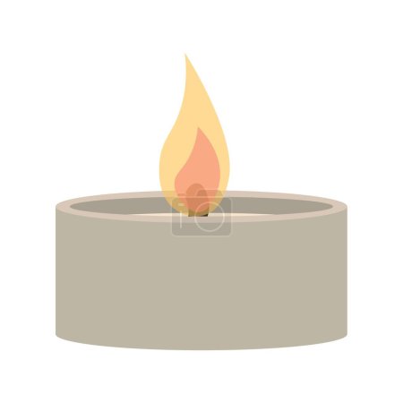Illustration for Glowing candle on white background - Royalty Free Image