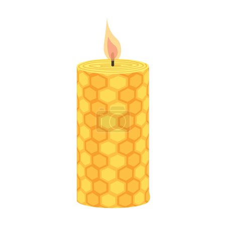 Illustration for Glowing wax candle on white background - Royalty Free Image