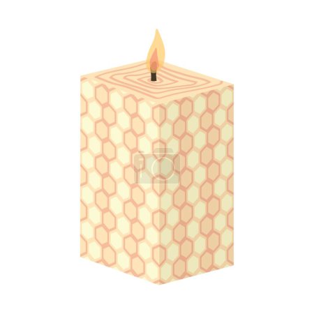 Illustration for Glowing wax candle on white background - Royalty Free Image