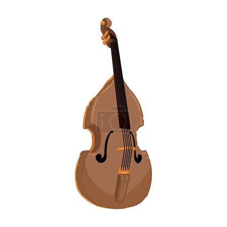Illustration for Double bass on white background - Royalty Free Image
