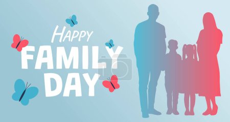 Illustration for Festive banner for Happy Family Day - Royalty Free Image