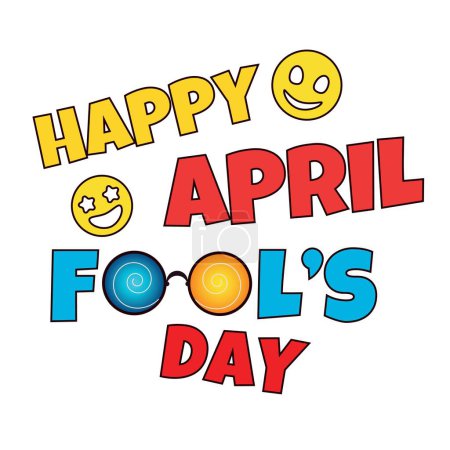 Illustration for Text HAPPY APRIL FOOL'S DAY on white background - Royalty Free Image