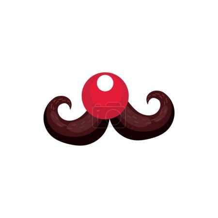 Téléchargez les illustrations : Moustache avec nez de clown sur fond blanc - en licence libre de droit