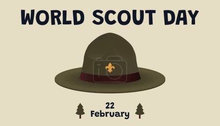 Bannière pour la Journée Mondiale du Scoutisme avec chapeau