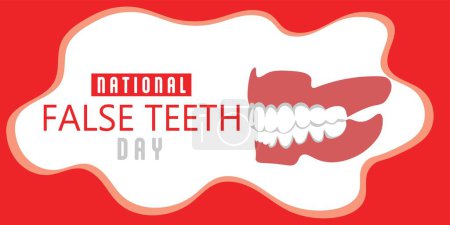 Illustration for Drawn banner for National False Teeth Day - Royalty Free Image