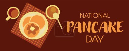 Gezeichnetes Banner für den Nationalen Pfannkuchentag