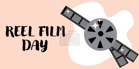 Illustration for Drawn banner for Reel Film Day - Royalty Free Image