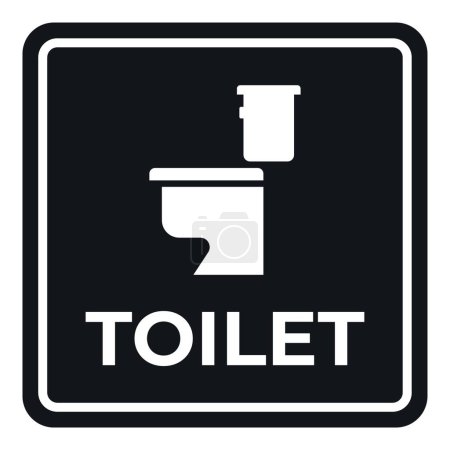Restroom sign with toilet bowl on white background