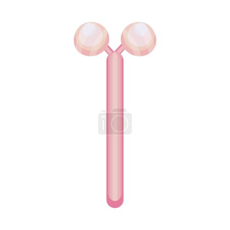 Facial massage roller on white background