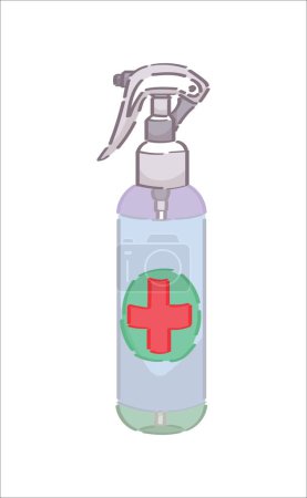 Flasche Händedesinfektionsmittel auf weißem Hintergrund