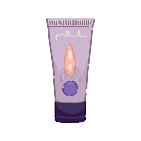Tube of cosmetic cream on white background