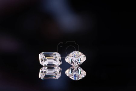 Photo for Diamonds on black background - Royalty Free Image
