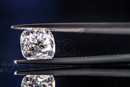 Photo for Cushion cut diamond gemstone - Royalty Free Image