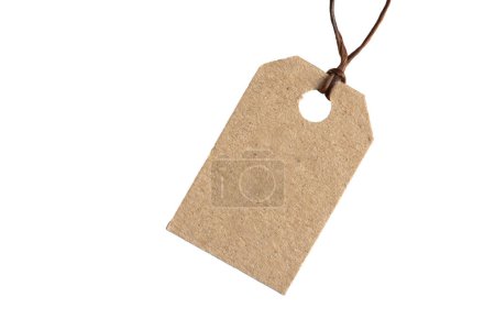 Paper brown tag isolate on white-stock-photo