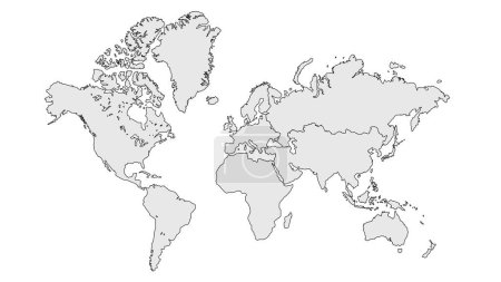 Téléchargez les photos : Carte de la Terre isolée sur blanc - en image libre de droit