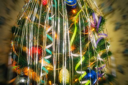 Photo for Defocused christmas tree as a background - Royalty Free Image