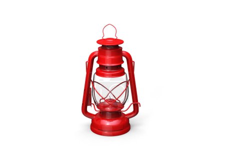 Foto de Classic red metal oil lantern - Imagen libre de derechos